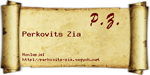 Perkovits Zia névjegykártya
